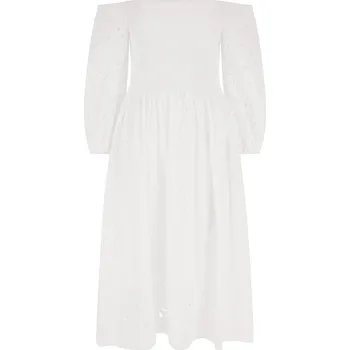 Dámské šaty Dámské Šaty GUESS OFF SHLDR ANNA DRESS W3GK55WFE00-G011 – Bílá XL