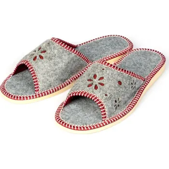 Dámské pantofle Dámské filcové pantofle Karkulky otevřené 39