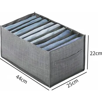 Organizér oblečení Praktický organizér na oblečení s přihrádkami | organizér oblečení, úložný box - Šedá 9 mřížek , 5 KS