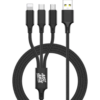 Datový kabel Dobíjecí kabel 3v1 Just Juice (Černý)