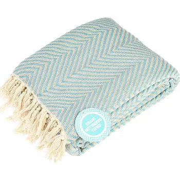 deka Světle modrá bavlněná deka 150x235 cm Herringbone – Rex London ID_1518824