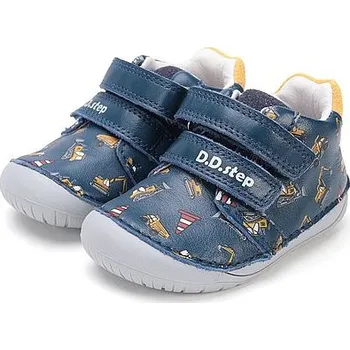 Chlapecké polobotky D.D.STEP chlapecká kotníková obuv BAREFOOT S070-52480B tmavě modrá 21