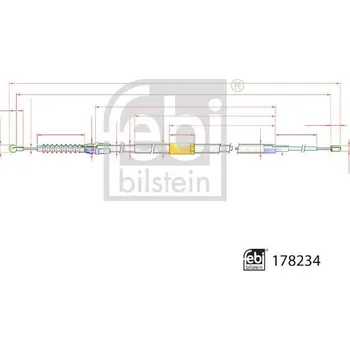 Lanko parkovací brzdy Tažné lanko, parkovací brzda FEBI BILSTEIN 178234