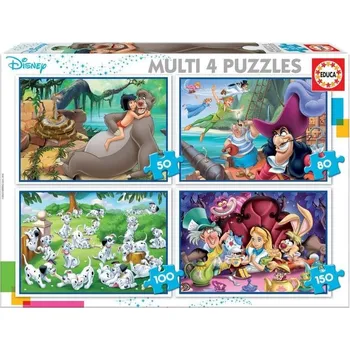 Puzzle Puzzle Disney pohádky 4v1 (50,80,100,150 dílků)