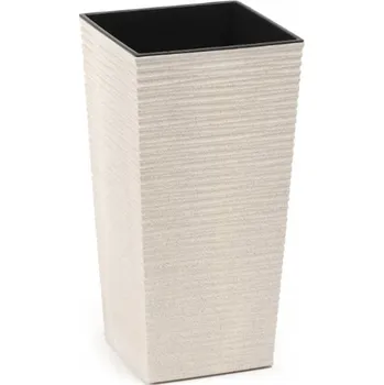 Květináč LAMELA Finezia Eco Wood Dluto květináč bílý 40x40x75cm