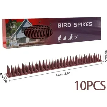 Odpuzovač zvířat Plastové hroty proti ptákům a kočkám | odpuzovač, zábrana - Hnědá - 10 ks