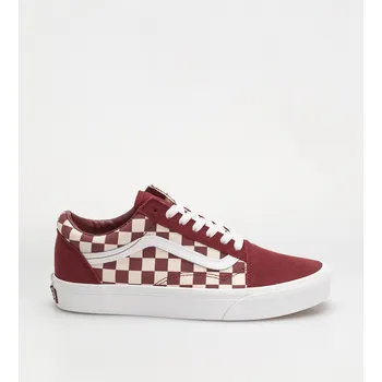 Pánská obuv Vans Old Skool (checkerboard red/white) 38, vínově červená