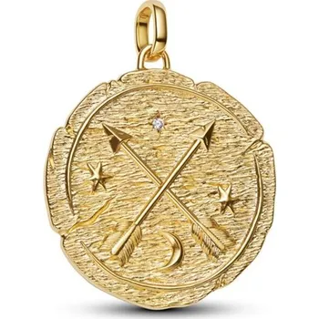 Přívěsek Velký zlacený medailonový přívěsek PANDORA Překřížené šípy 764084C01