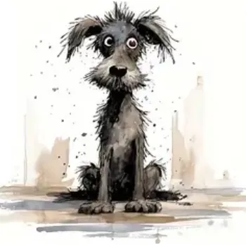 Nažehlovací obrázek - sedící pes II (dva rozměry), Velikost: Malý