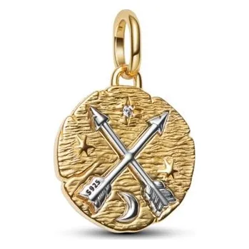 Přívěsek Zlacený medailonový přívěsek PANDORA Překřížené šípy 764081C01