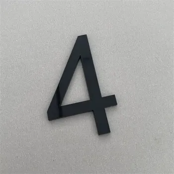 Domovní cedule Samolepicí 3D číslo na dům z akrylátu | domovní číslo, číslo popisné - Černá 4