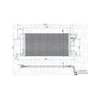Výparník klimatizace Kondenzátor, klimatizace MAGNETI MARELLI 350203105200