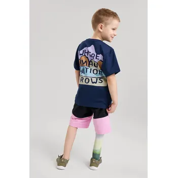 Chlapecké tričko Dětské tričko Reima Siirtyy modrá barva, s potiskem, 5200353A 5200353A.PPYA 57X, vel. 110