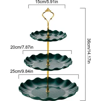 Kulatý servírovací stojan na dort a ovoce | stojan, podnos, etažér - třetí patro green-200004889