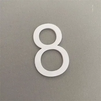 Domovní cedule Samolepicí 3D číslo na dům z akrylátu | domovní číslo, číslo popisné - Bílá 8