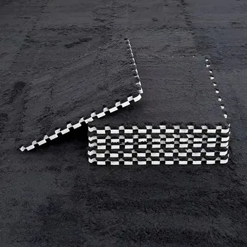 Koberec Dětský pěnový koberec puzzle s výplní | dětský koberec, herní podložka - černá , 4 ks