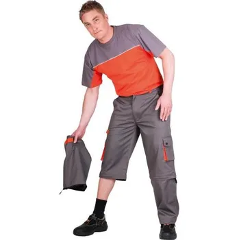 pracovní kraťasy DESMAN kalhoty 2v1 šedá/oranžová 52