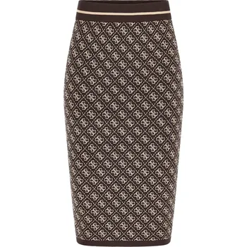 Dámská sukně Dámské Sukně GUESS LISE 4G SKIRT SWTR W4BD53Z37K0-FN0T – Hnědá L