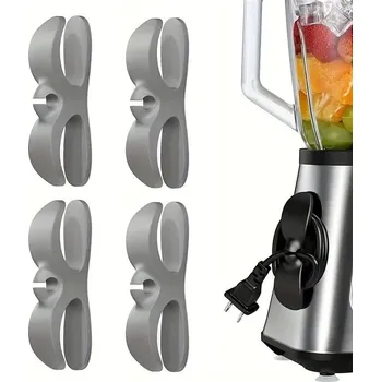 Organizér kabelů Samolepicí organizér kabelů 4ks gumový držák | držák kabelů, organizér kabelů - 4 KS Šedá