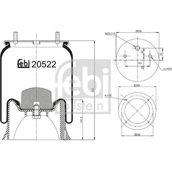 Mech, pneumatické odpružení FEBI BILSTEIN 20522