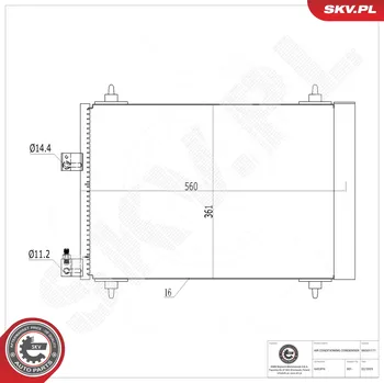 Ventilátor topení a klimatizace Kondenzátor klimatizace ESEN SKV 86SKV171