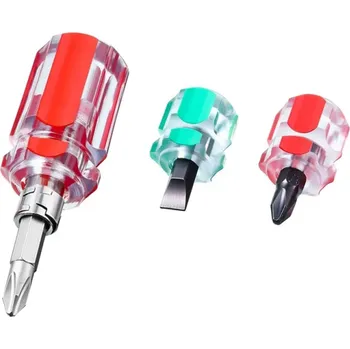 Šroubovák Sada mini šroubováků 3 ks Plochý 3,9 cm Křížový 3,9 cm Kombinovaný 2 v 1 8,1 cm Přesné nářadí pro opravy elektroniky a hodin