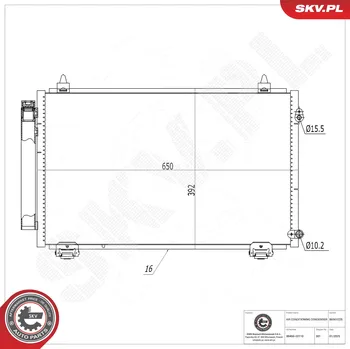 Ventilátor topení a klimatizace Kondenzátor klimatizace ESEN SKV 86SKV225