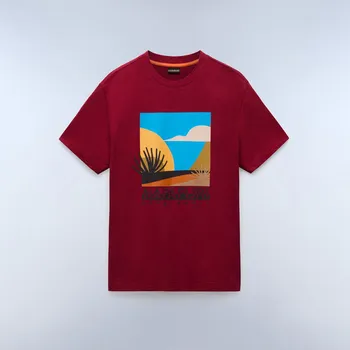 Pánská móda Pánské Tričko s krátkým rukávem NAPAPIJRI S-ARBIA SS NP0A4IE3R1E1 – Červená M