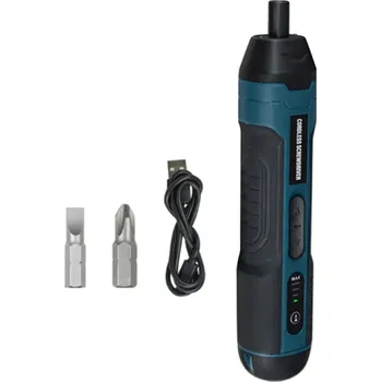 Šroubovák Mini elektrický šroubovák 17 cm s 2 bity Micro USB nabíjení 200 ot/min Přenosný šroubovací nástroj Elektrické nářadí na domácí použití