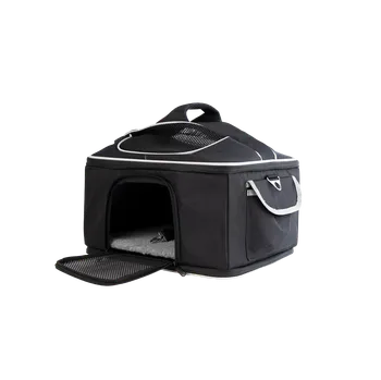 Pelíšek pro psa Cestovní přenosná taška PAWCASTLE pro psy a kočky do 8 kg černá
