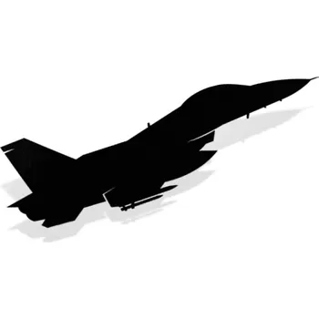 Samolepicí dekorace na vozidlo Samolepka Stíhací letoun, stíhačka, silueta - 20x6