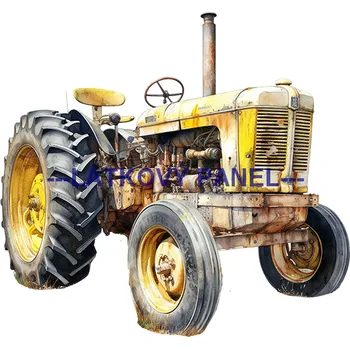 Látkový panel - Traktor- TR-11 Velikost: 15x15cm, Materiál: Kočárkovina