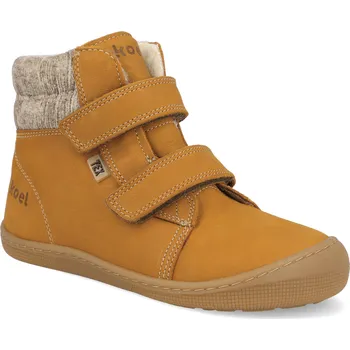 Dívčí zimní obuv Barefoot dětské zimní boty Koel - Dean 2.0 WP Wool Miel hnědé Velikost: 28