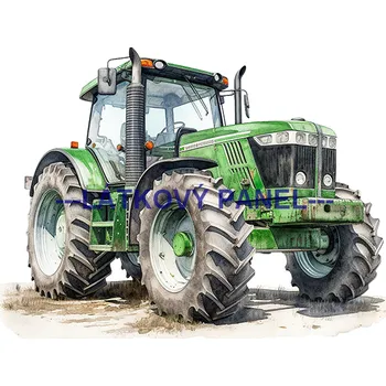 Látkový panel - Traktor- TR-19 Velikost: 35x35cm, Materiál: Teplákovina nepočesaná