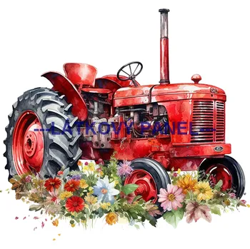 Látkový panel - Traktor- TR-13 Velikost: 25x25cm, Materiál: Kočárkovina