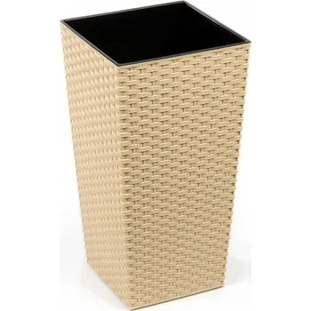 Květináč LAMELA Finezia Ratan květináč capuccinno 40x40x75cm