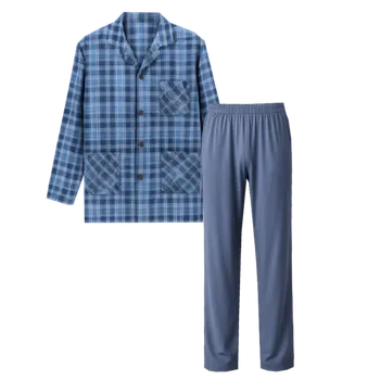 Pánské pyžamo Pánský pyžamový kabátek na knoflíky - C-lemon Barva: Šedá, Velikost: L