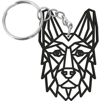 Dřevěný přívěsek NĚMECKÝ OVČÁK POLYGONÁLNÍ Barva: mahagon