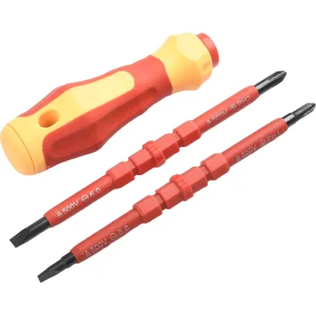 Šroubovák Sada 2 oboustranné šroubováky 15,8 cm s ergonomickou rukojetí 11,2 cm Chrom-vanadová ocel ABS PP TPR Praktické ruční nářadí