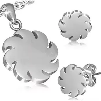 Souprava šperků Souprava kolečka ocel náušnice + přívěsek (Sady šperků z oceli )