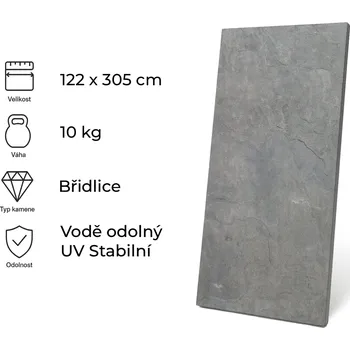 Obklad Windu Kamenná dýha, Silver Grey, 1220x3050 mm, 3,72 m2