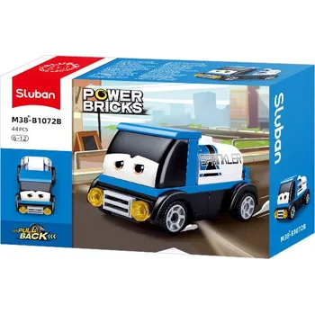 Stavebnice Sluban Stavebnice Sluban Power Bricks Natahovací auto s očima modrá cisterna M38-B1072B