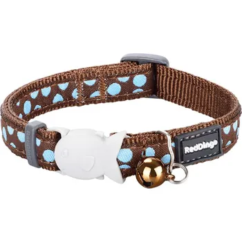 Obojek pro kočku RED DINGO 20-32cm/12mm Blue Spots on Brown