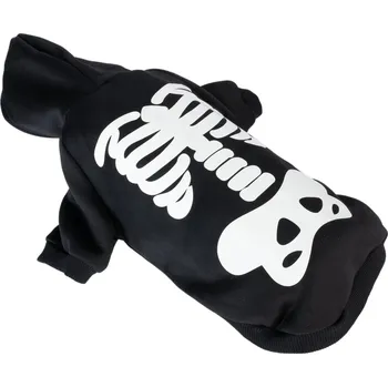 Obleček pro psa TIAKI svítící mikina s kostrou pro psy - velikost S: délka zad cca 30 cm