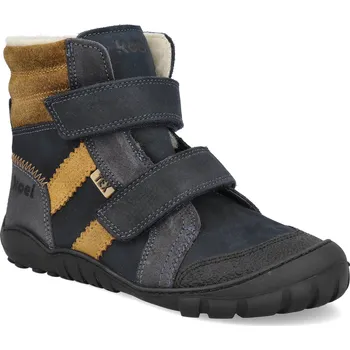 Dívčí zimní obuv Barefoot zimní boty Koel - Milo 3.0 Hydro WP Navy/Cognac modré Velikost: 30