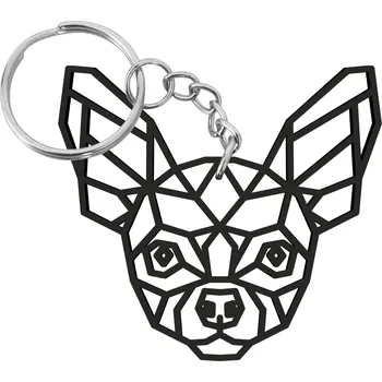 Dřevěný přívěsek - ČIVAVA POLYGONÁLNÍ Barva: černá