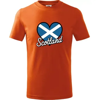 Chlapecké oblečení Scotland Srdce s vlajkou - Tričko dětské bavlněné - 158 cm/12 let ( Oranžová )