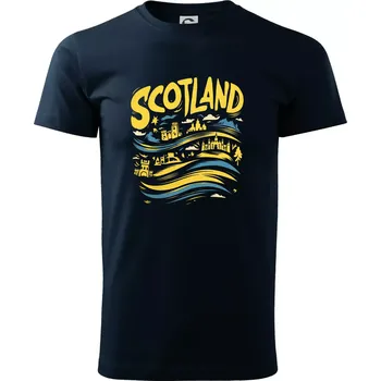 Pánské tričko Scotland kreslené vlny - Triko extra velké (5-8XL) - 6XL ( Námořní modrá (téměř černá) )