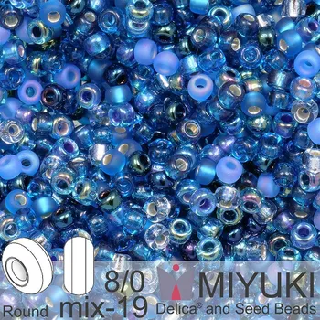Korálek Korálky Miyuki Round 8/0. Barva MIX 19 Mix - Deep Blue Sea. Balení 5g