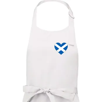 Kuchyňská zástěra Skotské srdce na prso - Dámská zástěra na vaření - Univerzální velikost ( Bílá )